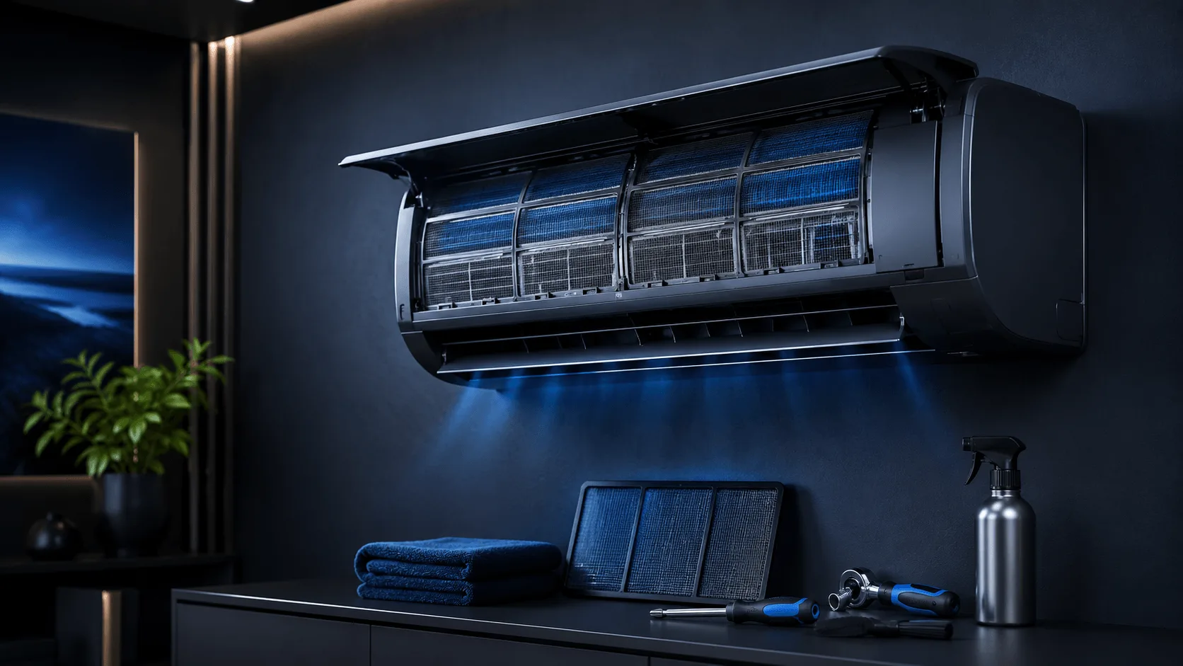 Air conditioning maintenance in a Valencia home