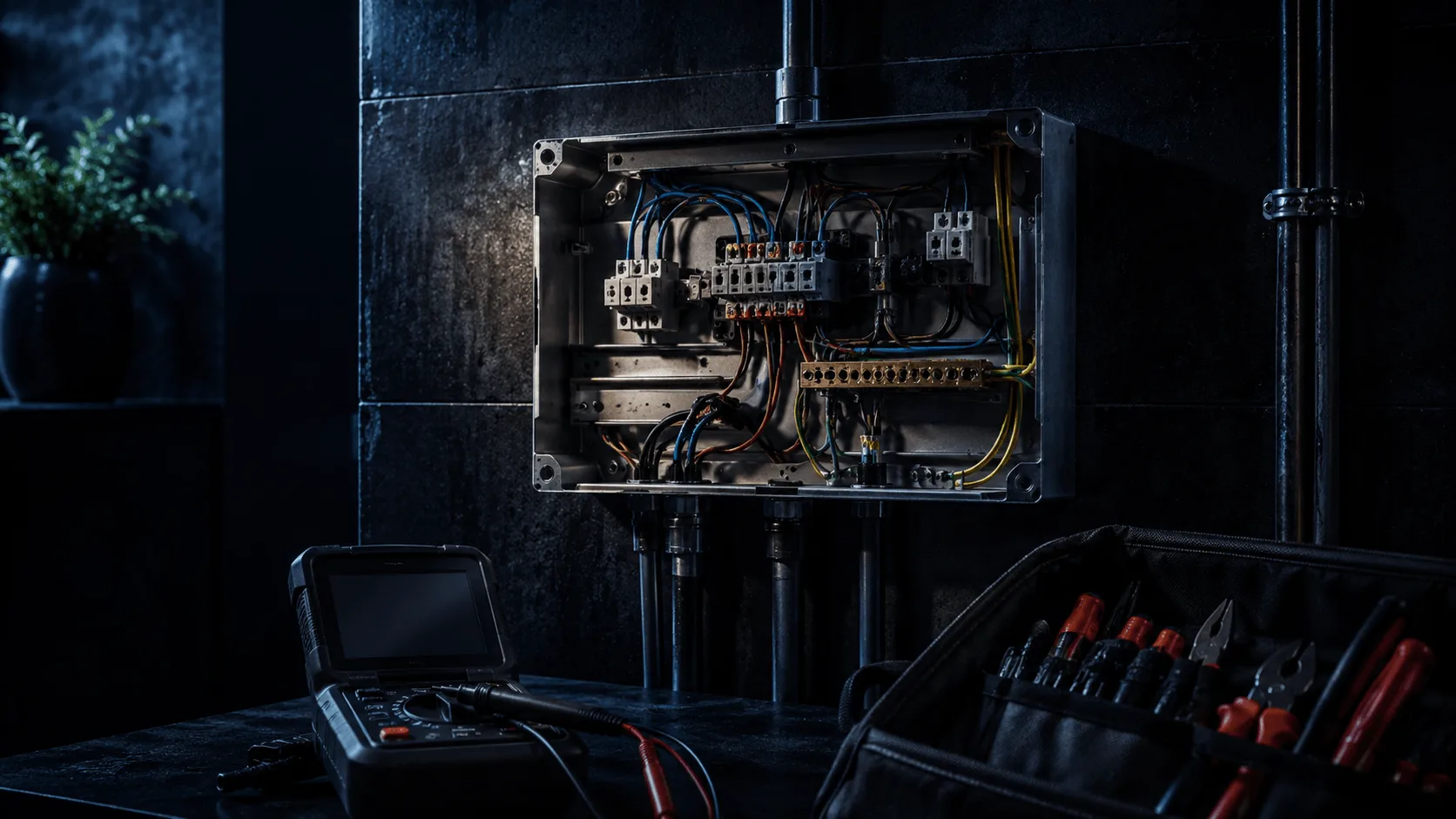 Cable routing and final electrical checks in a Valencia apartment
