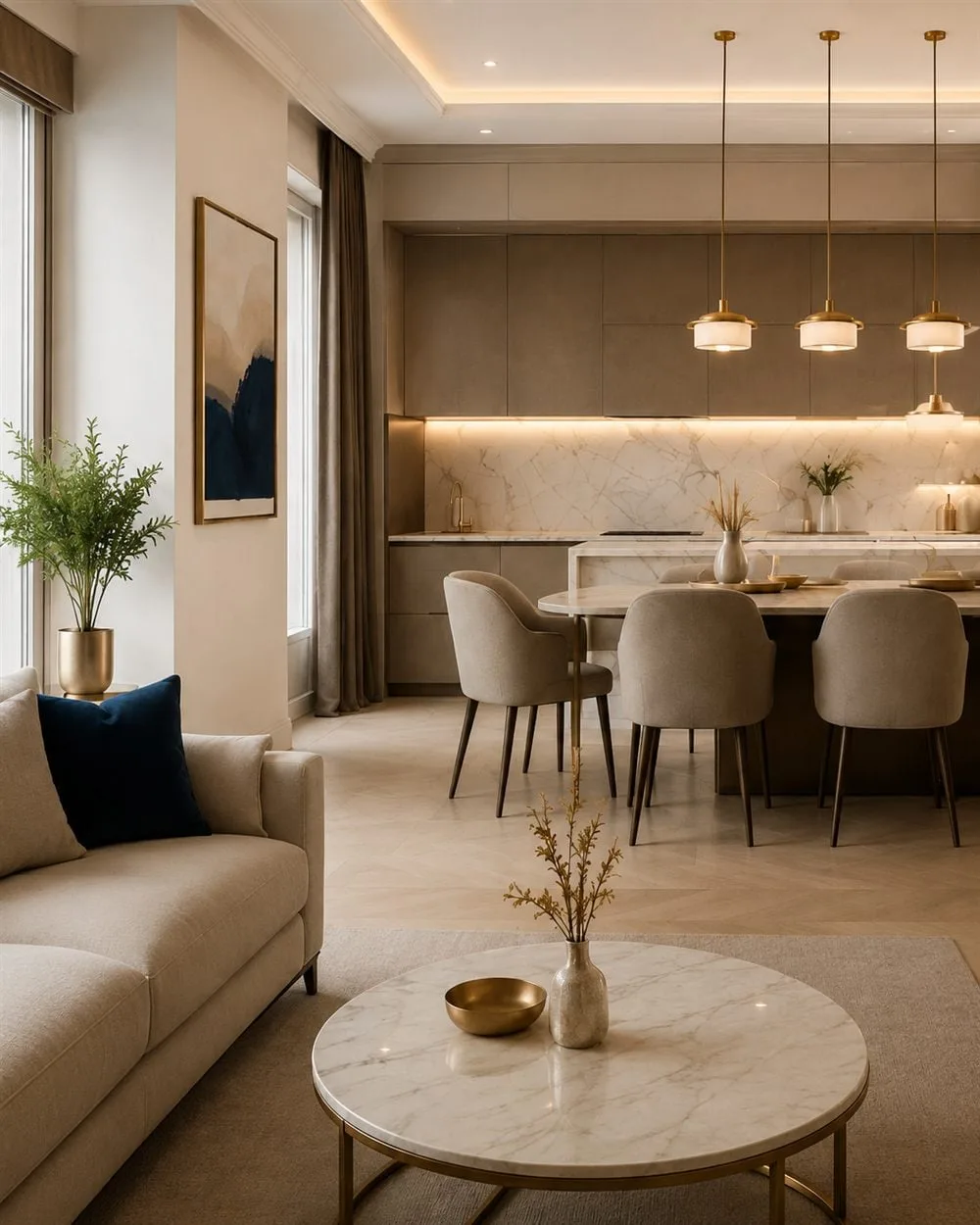 Modern living room with air conditioning in a Valencia apartment