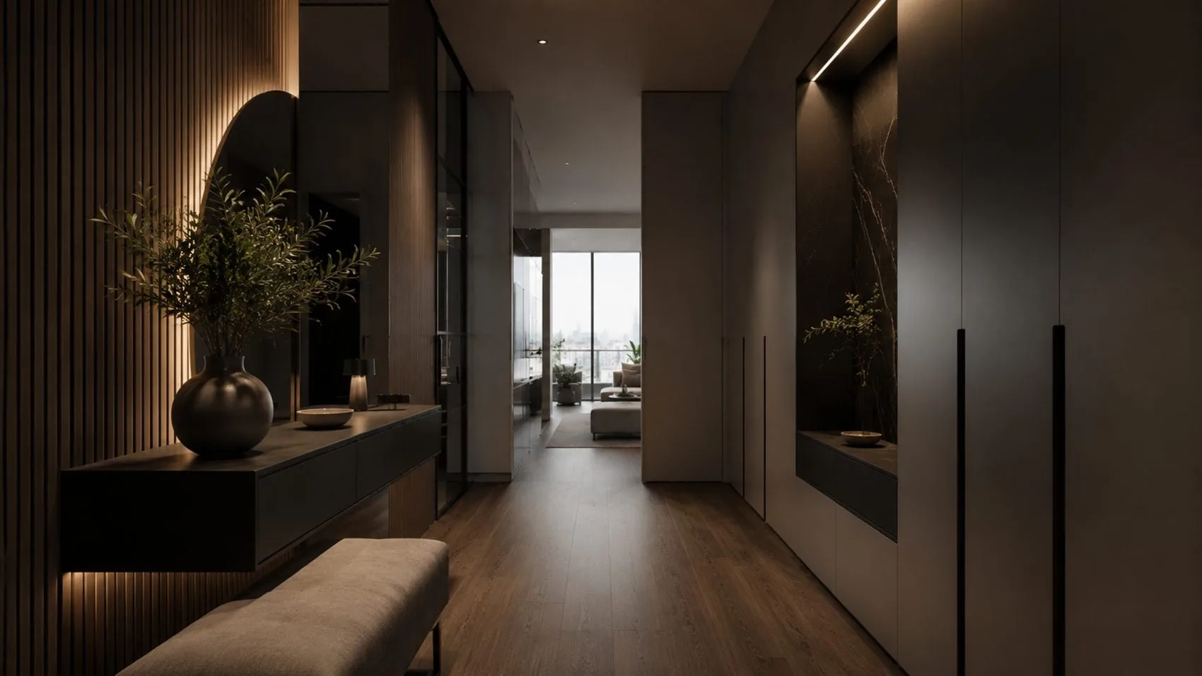 Ducted air conditioning system in a Valencia apartment hallway